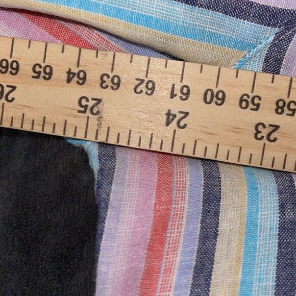 Alan flusser Shirt Mens Size large linen blend striped Button Up long sleeves - Picture 8 of 8